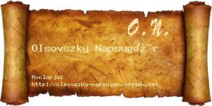 Olsovszky Napsugár névjegykártya